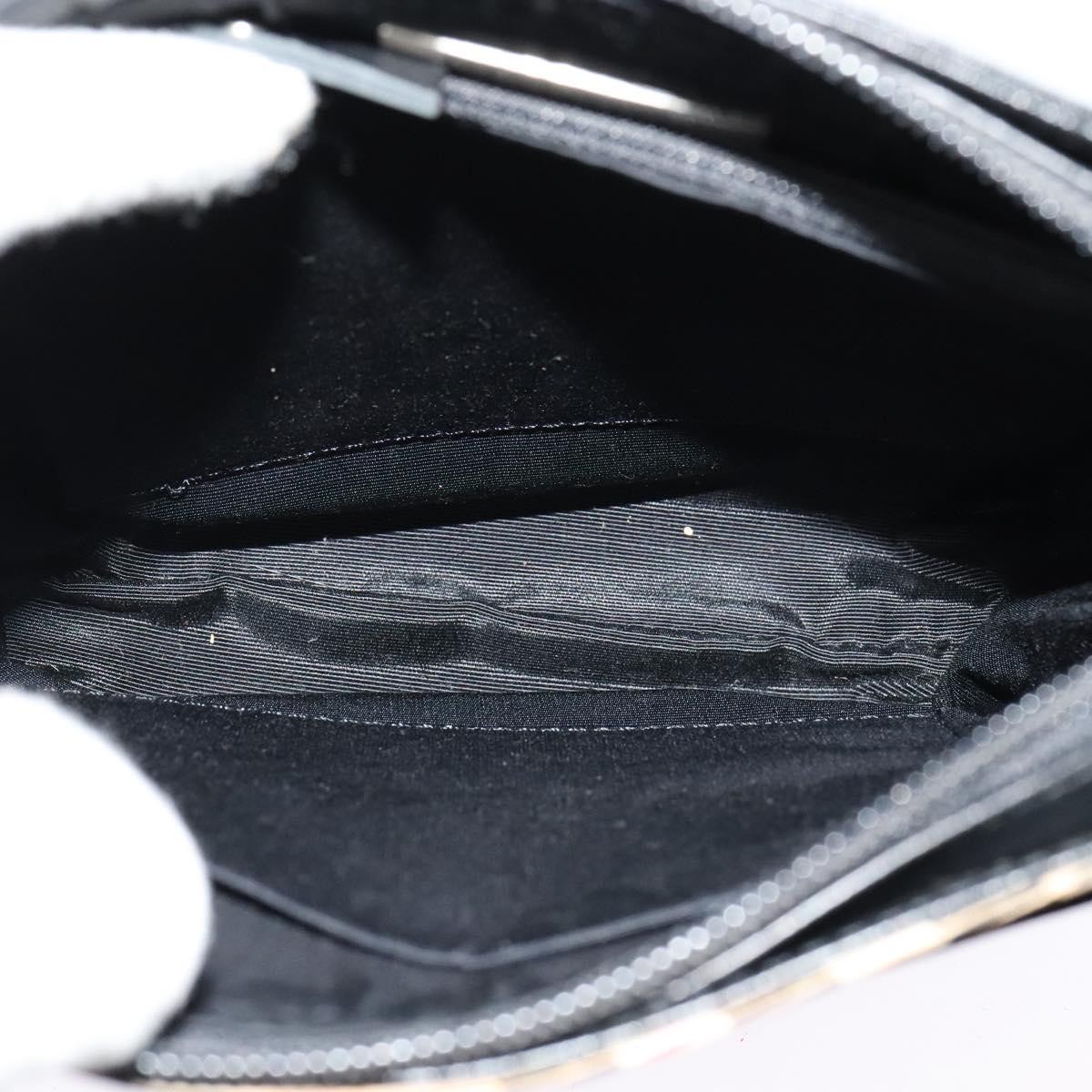 Burberry Burberry Front Pocket Flap Messenger Leather with Vintage Check Canvas Zwart