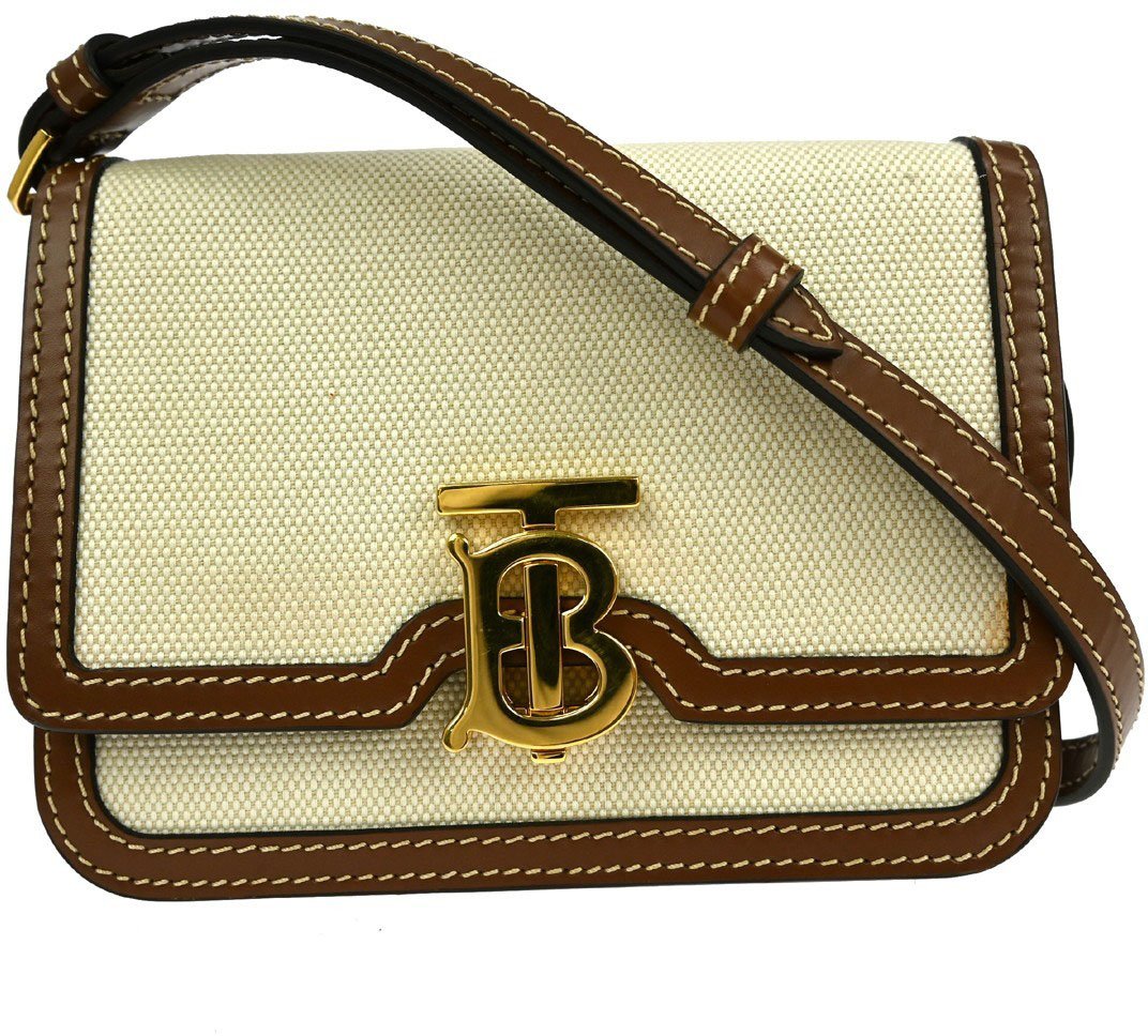 Burberry Burberry TB Flap Bag Canvas Mini Beige