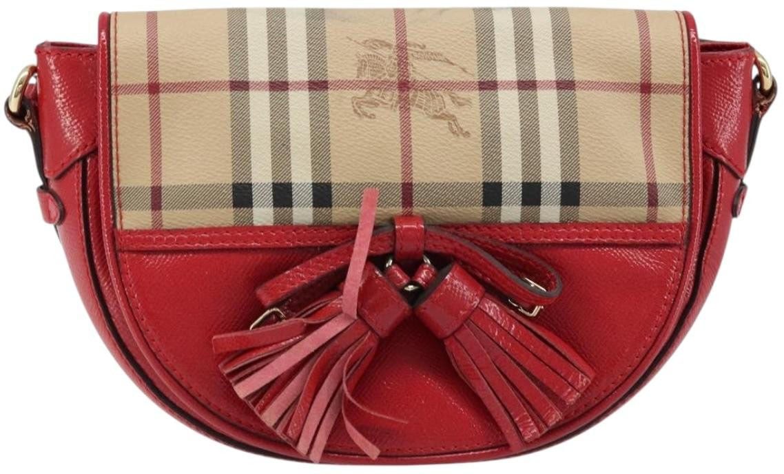 Burberry Burberry Maydown Crossbody Bag Haymarket Coated Canvas and Leather Small Beige