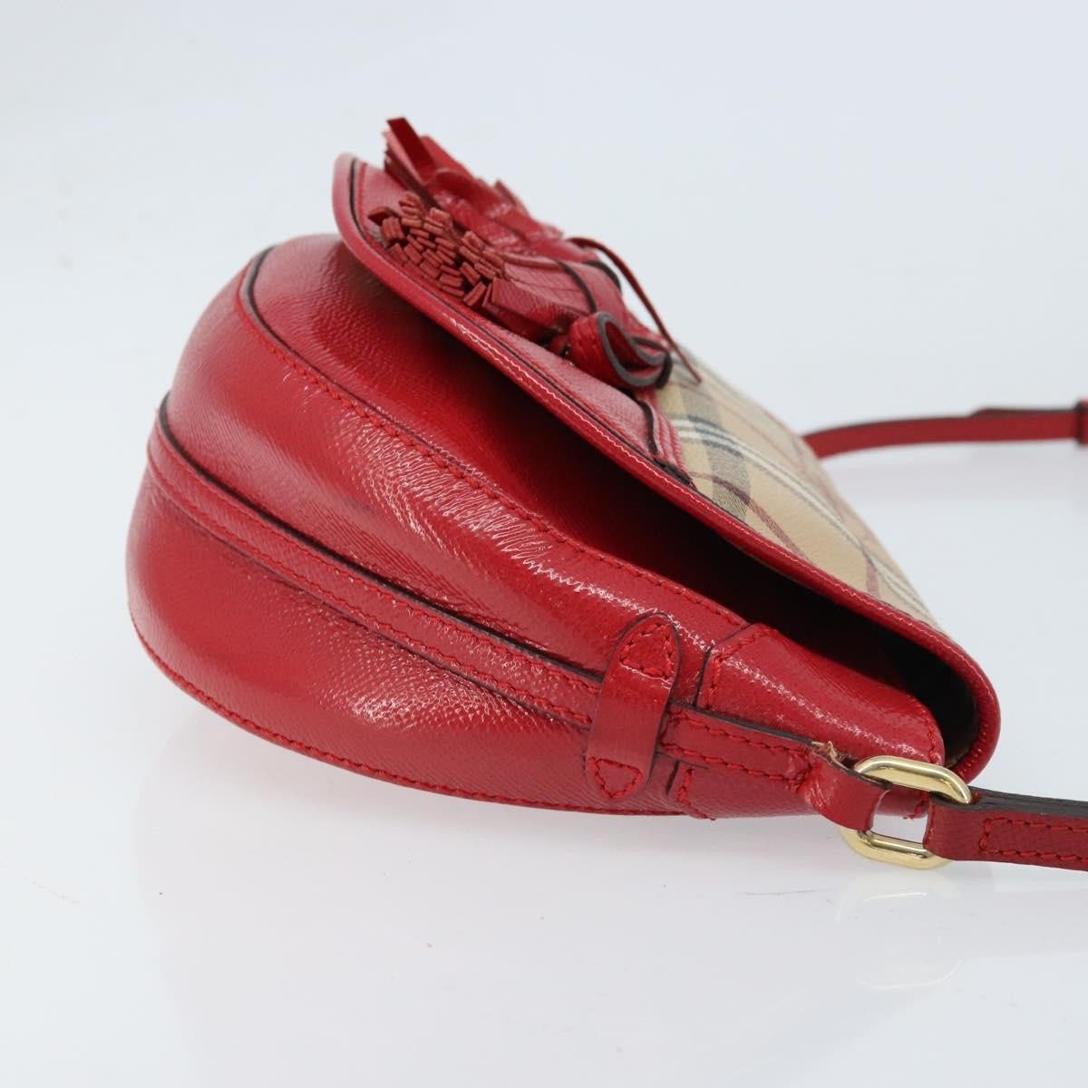 Burberry Burberry Maydown Crossbody Bag Haymarket Coated Canvas and Leather Small Beige