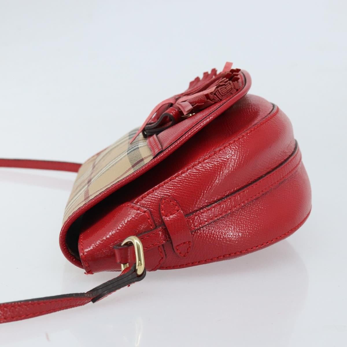 Burberry Burberry Maydown Crossbody Bag Haymarket Coated Canvas and Leather Small Beige