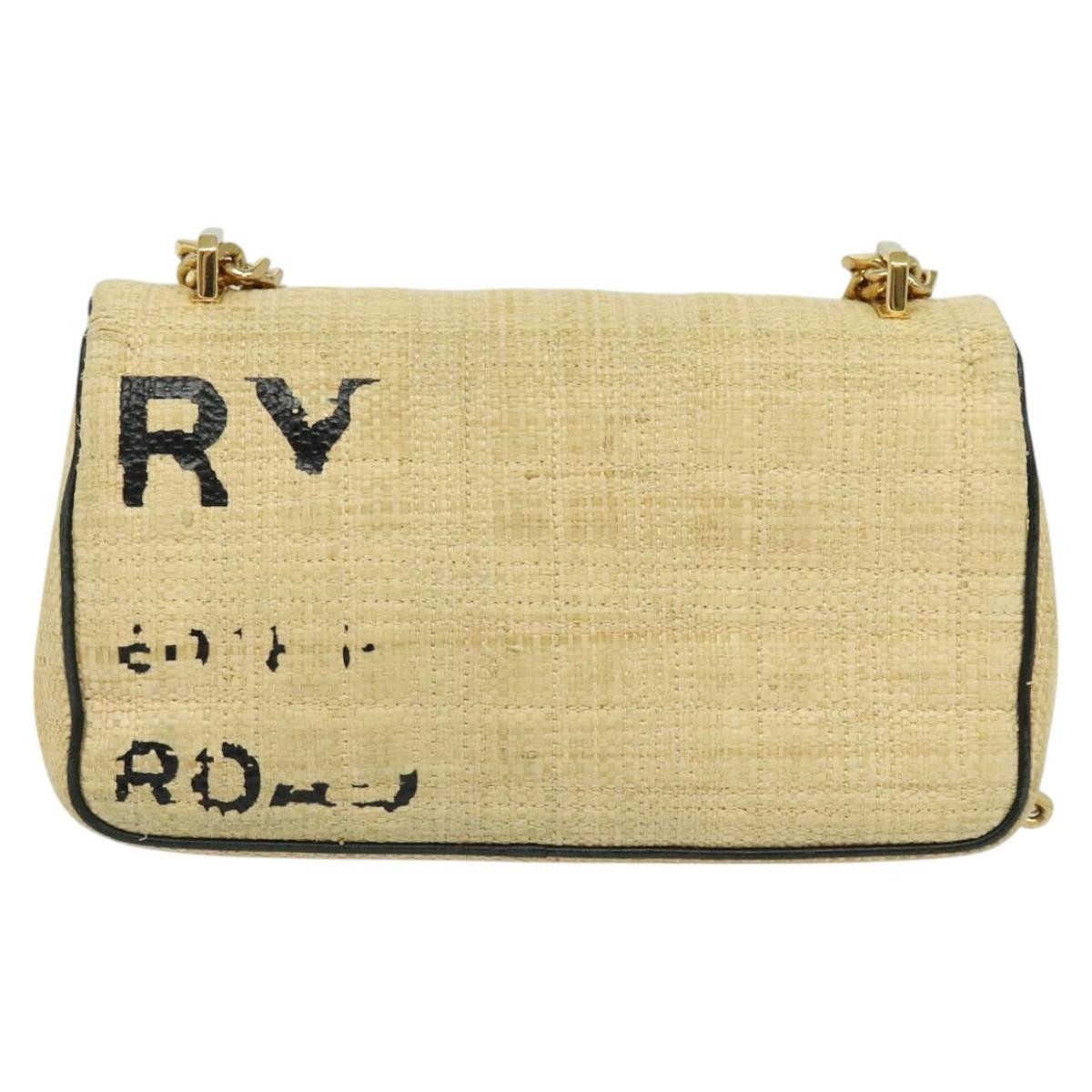 Burberry Burberry Lola Shoulder Bag Printed Raffia Small Beige