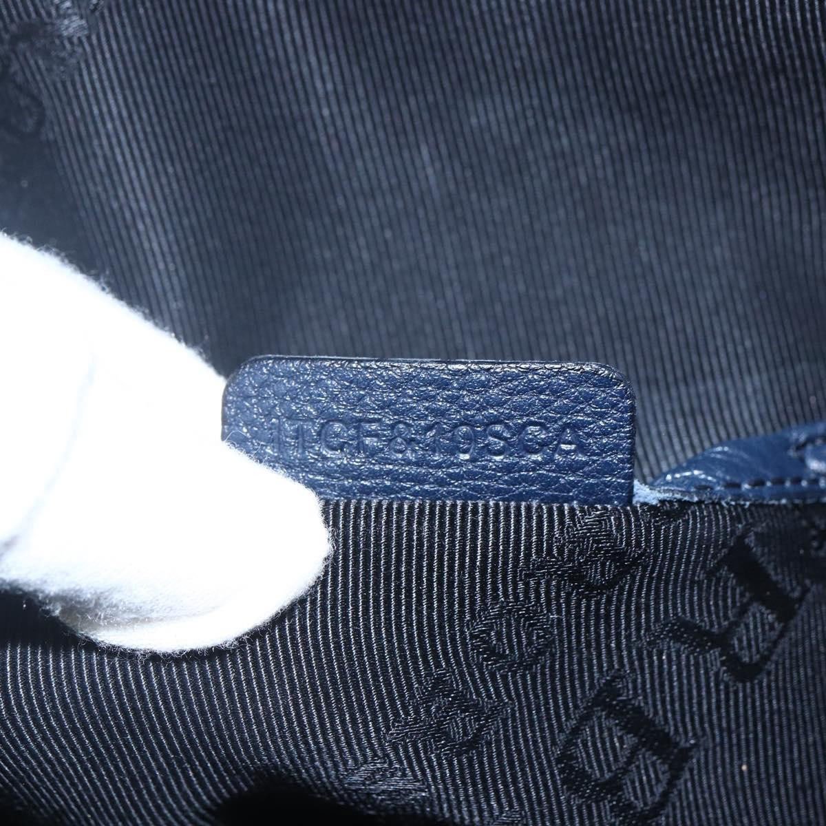 Burberry Burberry Bloomsbury Satchel Printed Leather Medium Navy