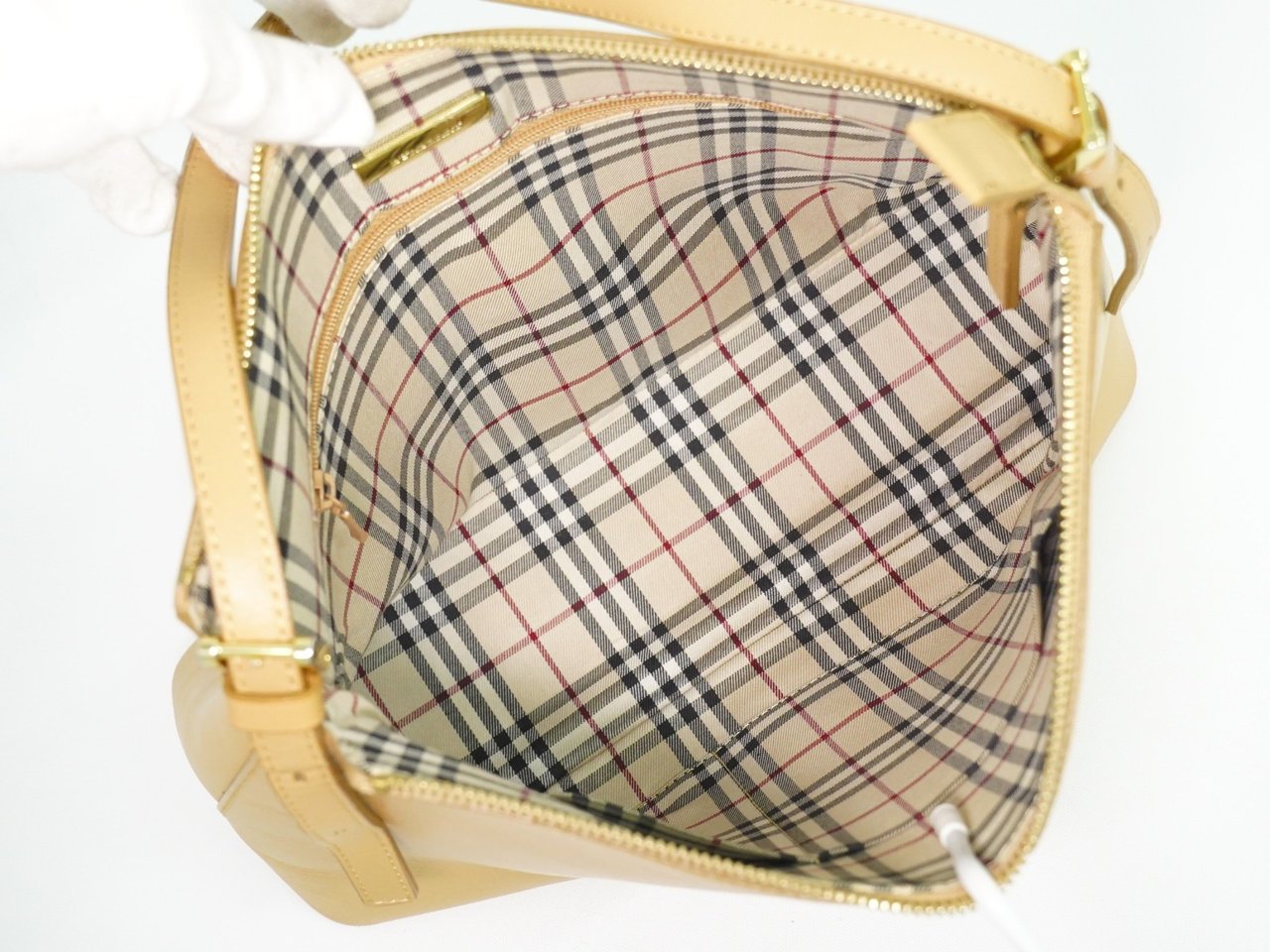 Burberry Burberry Nova check Shoulder bag Leather Beige