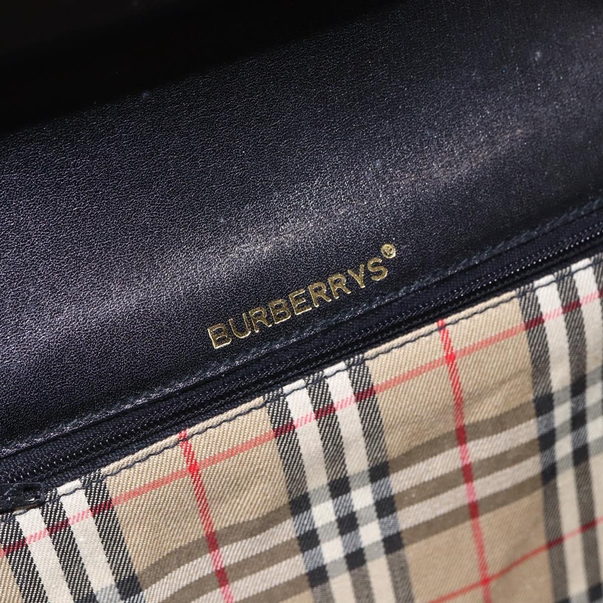 Burberry Nova Check Shoulder Bag Leather Zwart