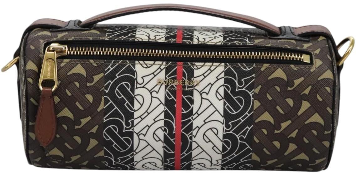 Burberry Burberry Barrel Crossbody Bag Monogram E-Canvas Small Bruin