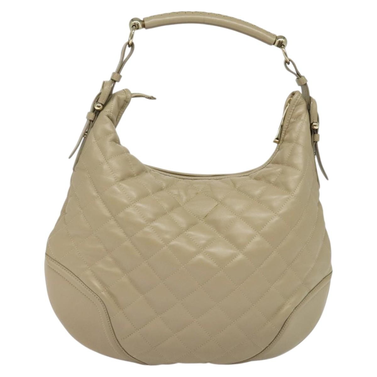 Burberry Burberry Hoxton Hobo Quilted Leather Beige