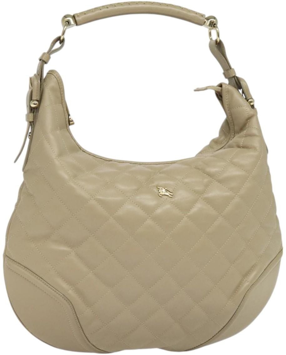 Burberry Burberry Hoxton Hobo Quilted Leather Beige