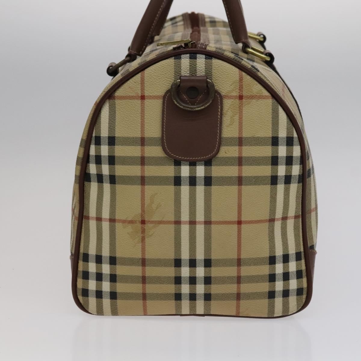 Burberry Burberry Convertible Weekend Duffle Bag Haymarket Coated Canvas Large Beige