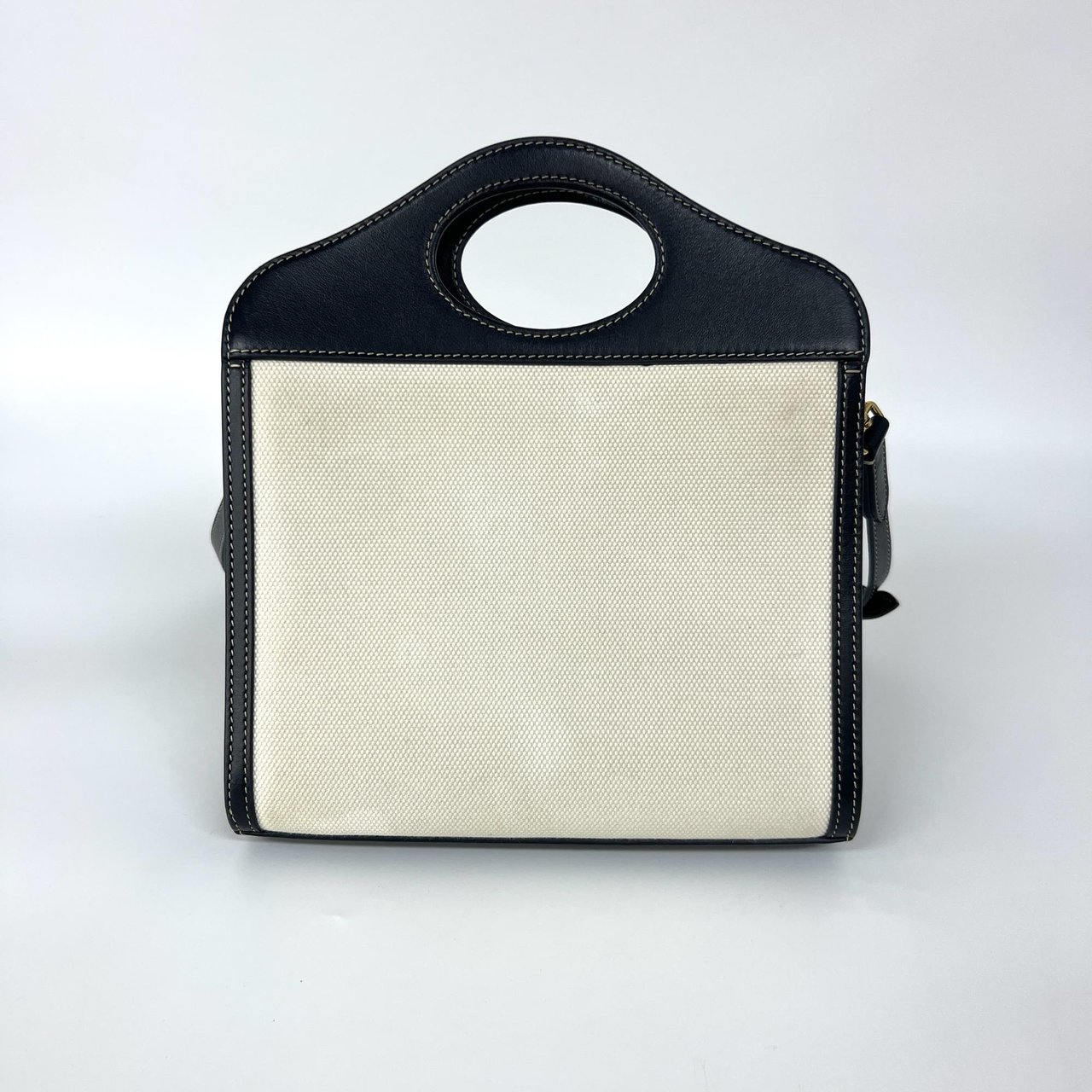 Burberry Burberry Pocket Bag Check Canvas and Leather Mini Beige
