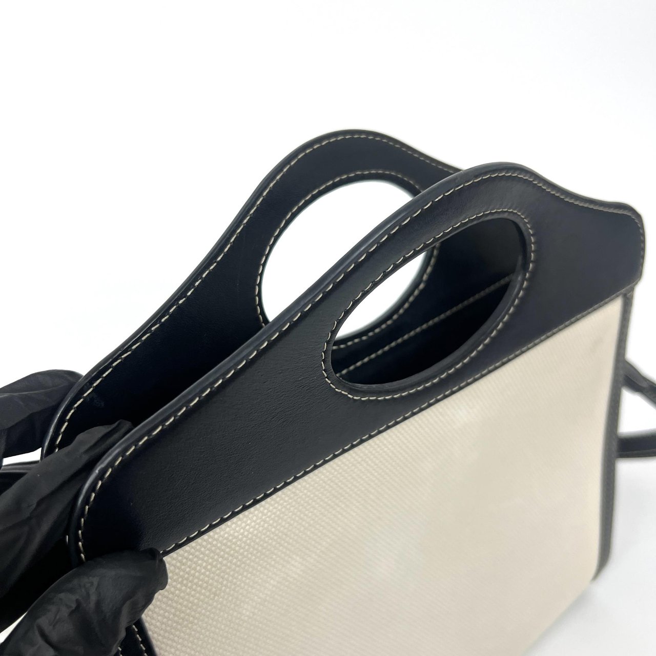 Burberry Burberry Pocket Bag Check Canvas and Leather Mini Beige