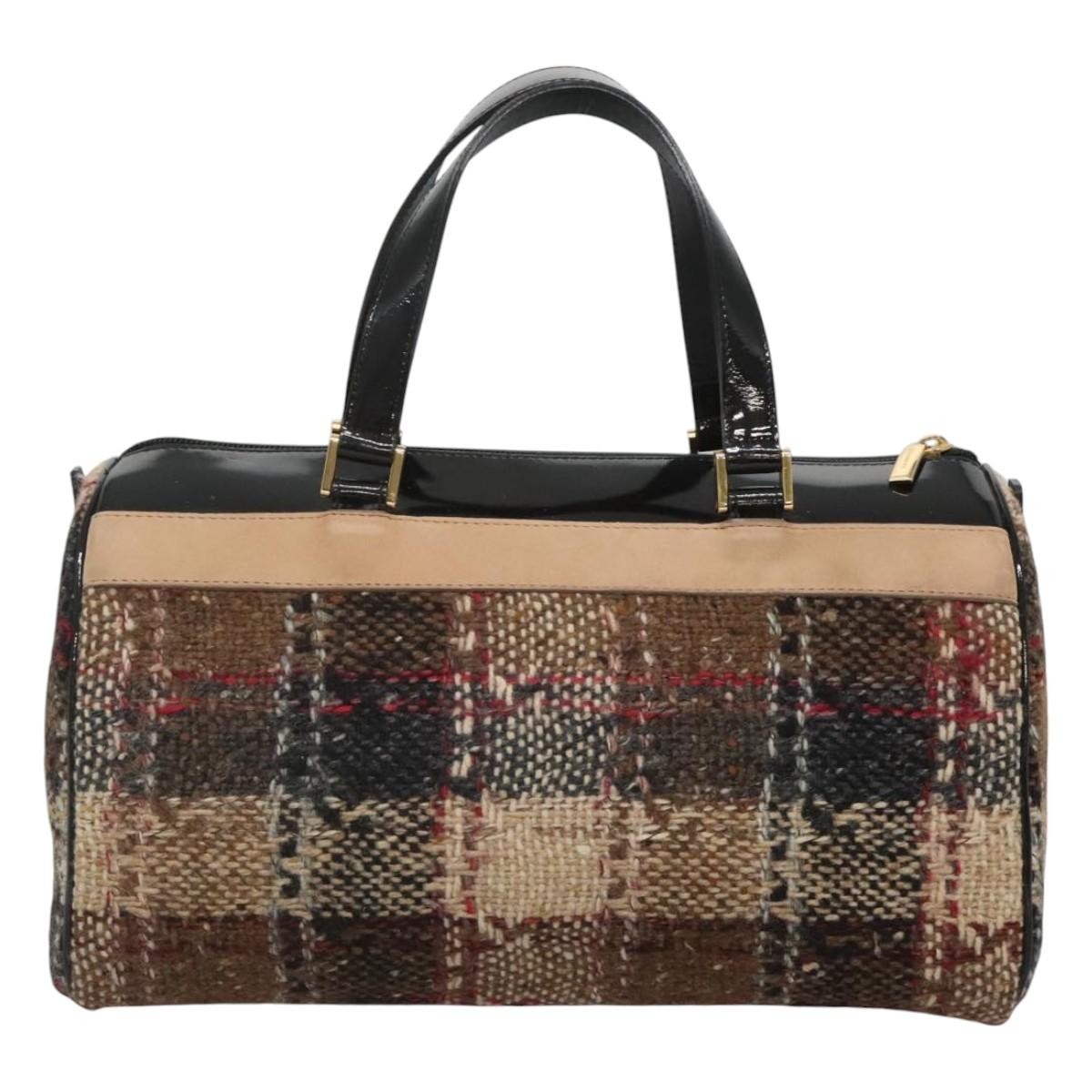 Burberry Burberry Nova Check Handbag Wool Beige