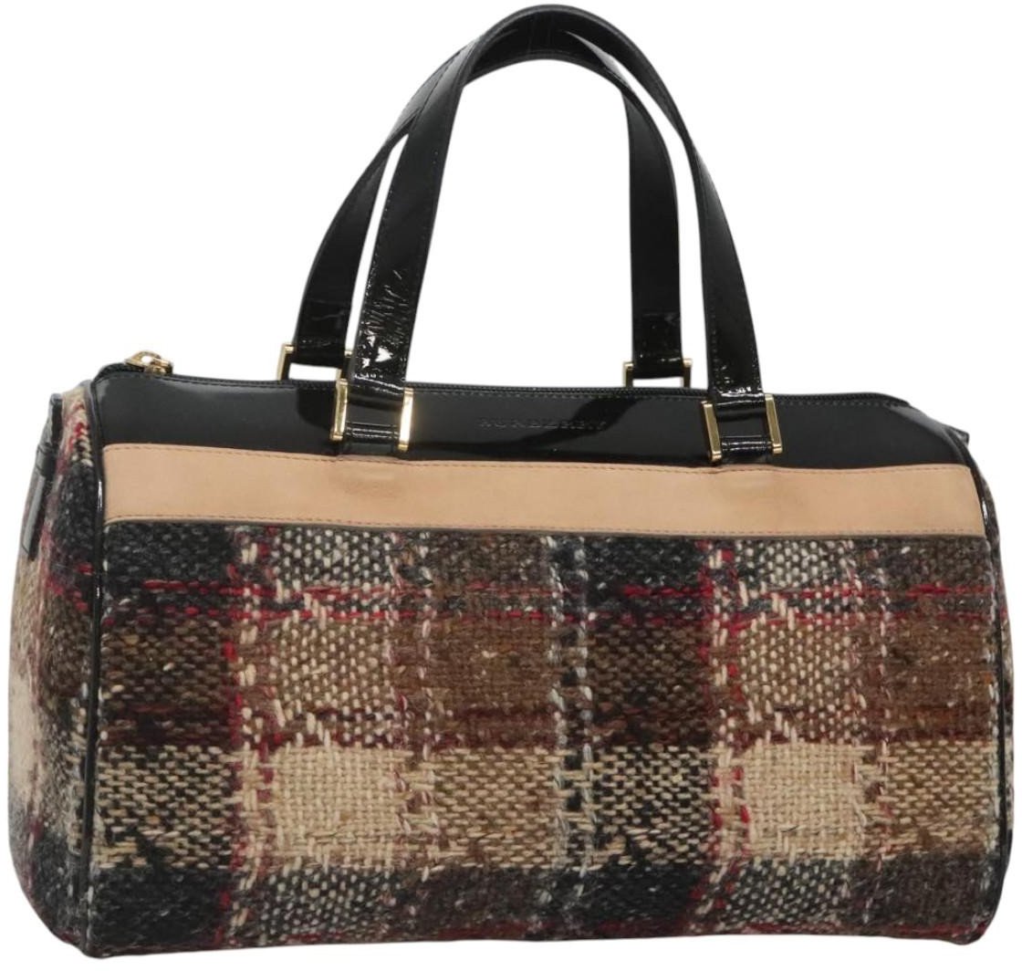 Burberry Burberry Nova Check Handbag Wool Beige