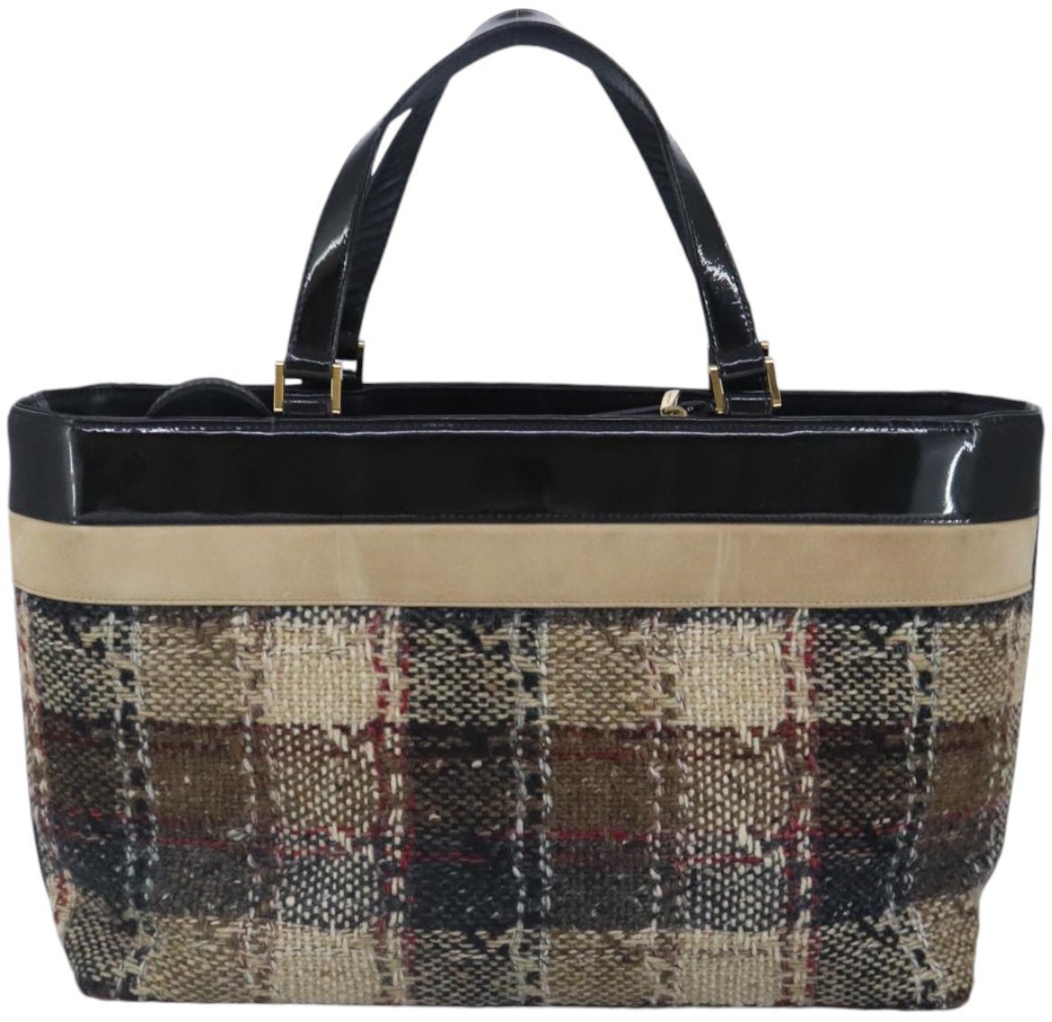 Burberry Burberry Nova Check Handbag Wool Beige