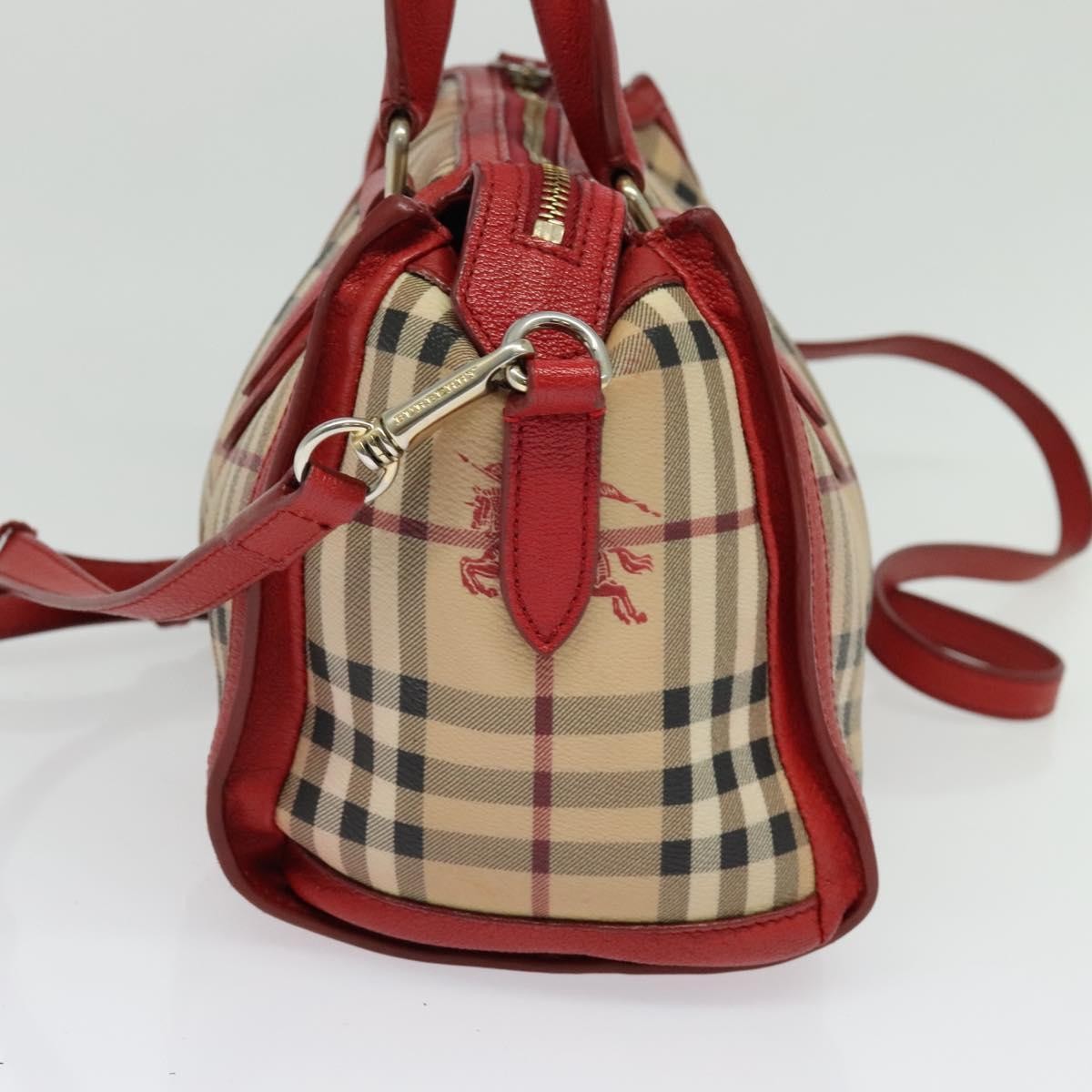 Burberry Burberry Pilgrim Satchel Haymarket Coated Canvas Beige