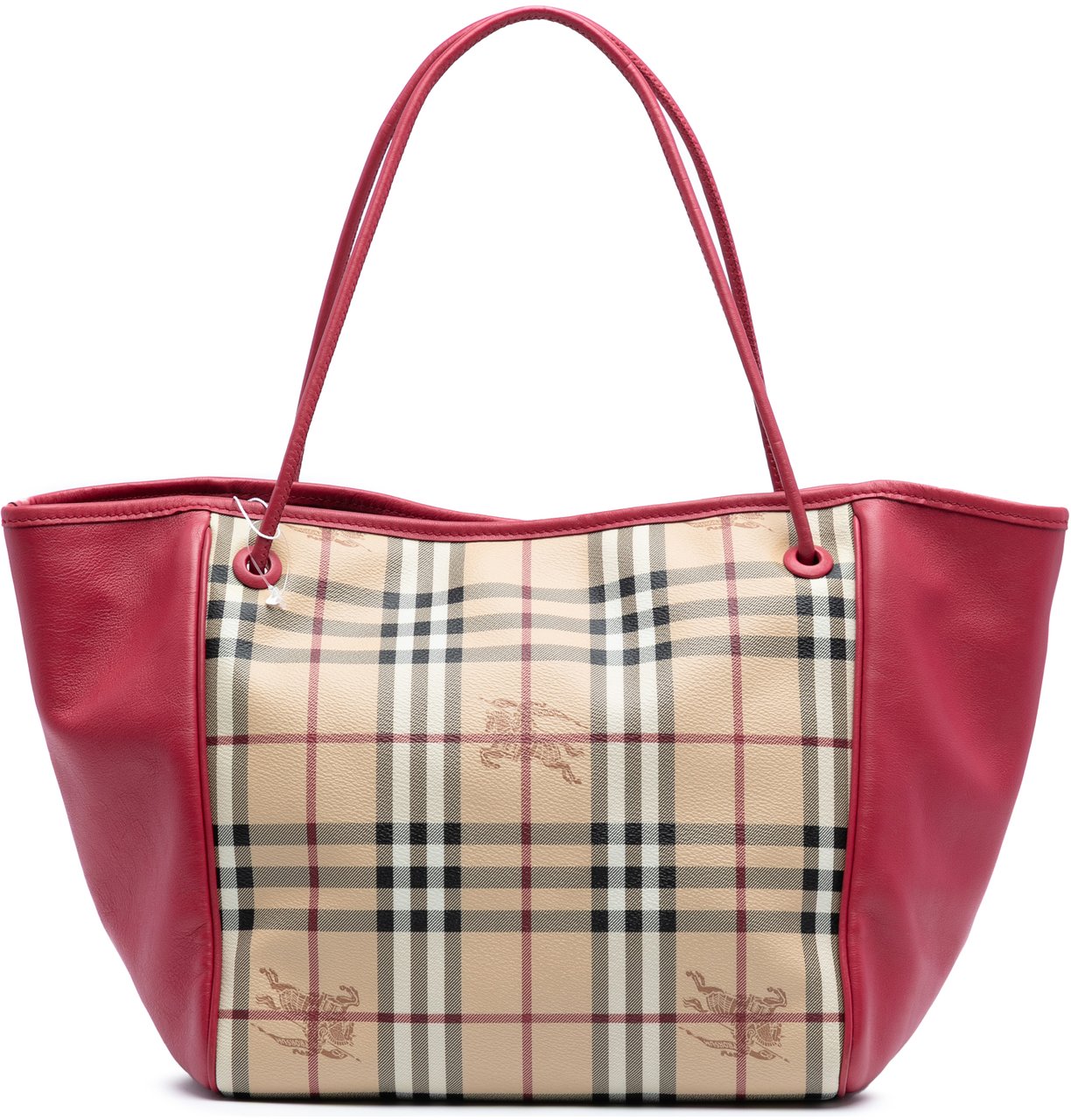 Burberry Small Haymarket Check Coated Canvas Canterbury Tote Bruin