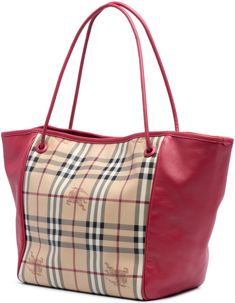 Burberry Small Haymarket Check Coated Canvas Canterbury Tote Bruin