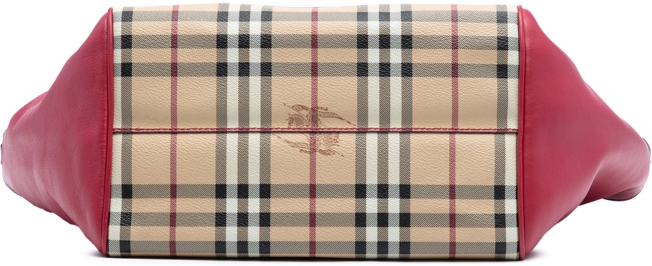 Burberry Small Haymarket Check Coated Canvas Canterbury Tote Bruin