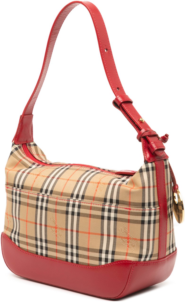 Burberry Haymarket Check Canvas Shoulder Bag Bruin