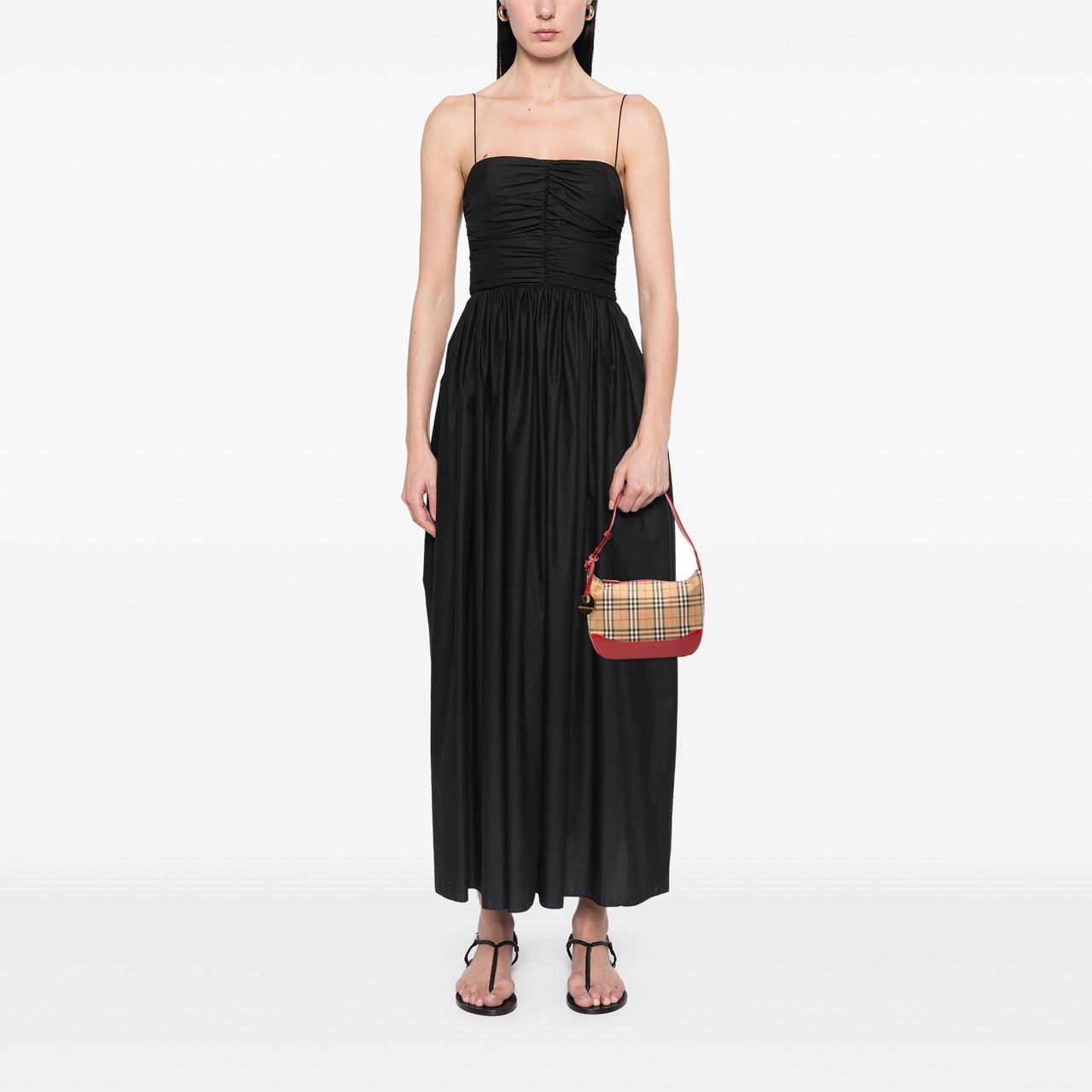 Burberry Haymarket Check Canvas Shoulder Bag Bruin