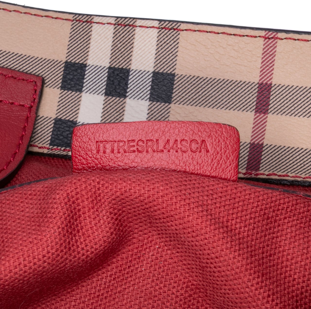 Burberry Small Leather Trimmed Haymarket Check Coated Canvas Canterbury Tote Bruin