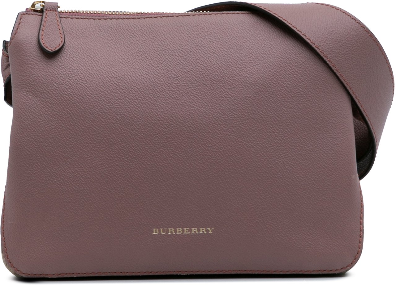 Burberry Small Grained Calfskin Helmsley Crossbody Roze