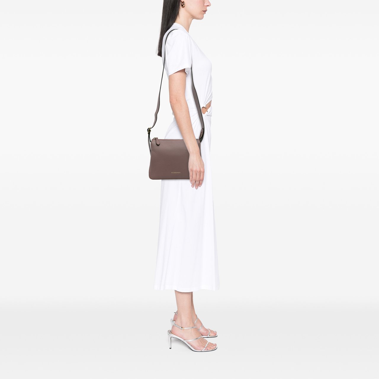 Burberry Small Grained Calfskin Helmsley Crossbody Roze