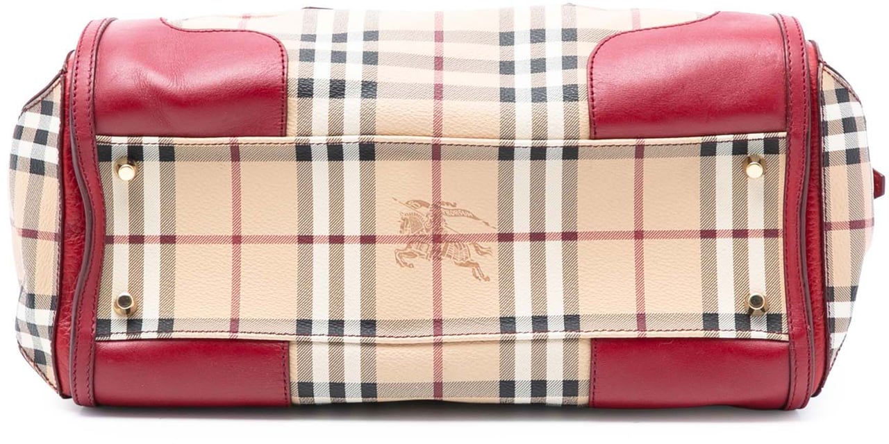 Burberry Small Haymarket Check Coated Canvas Gladstone Satchel Bruin