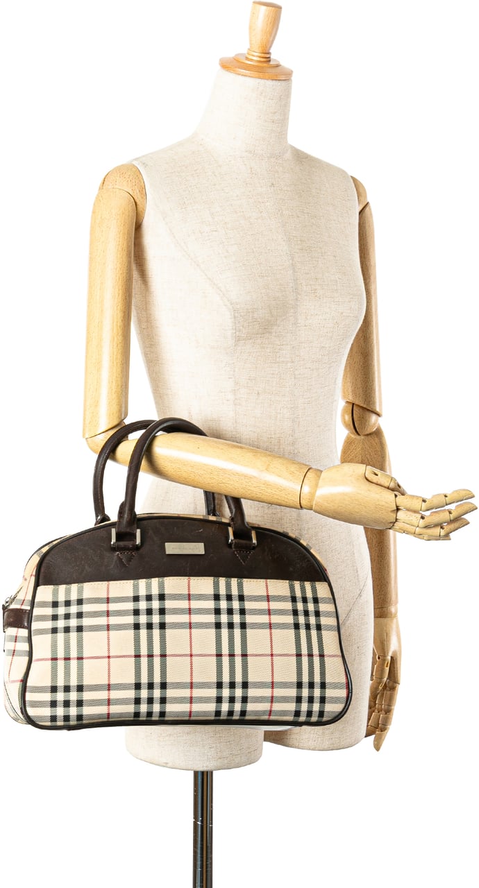 Burberry House Check Canvas Handbag Bruin