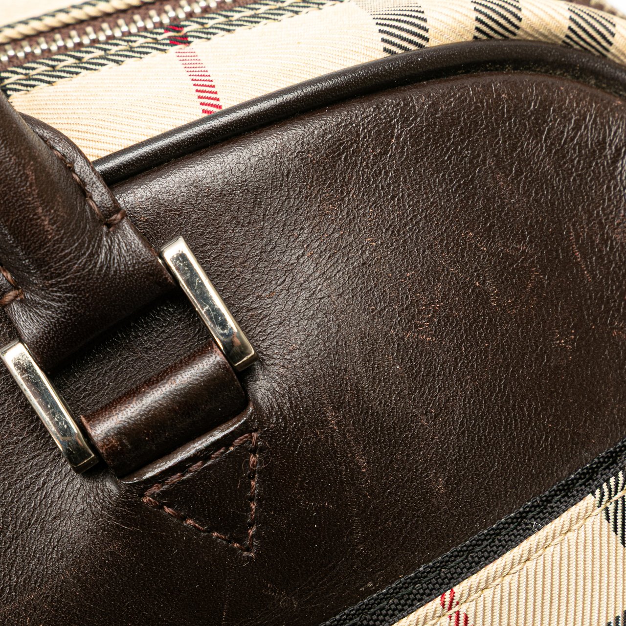 Burberry House Check Canvas Handbag Bruin