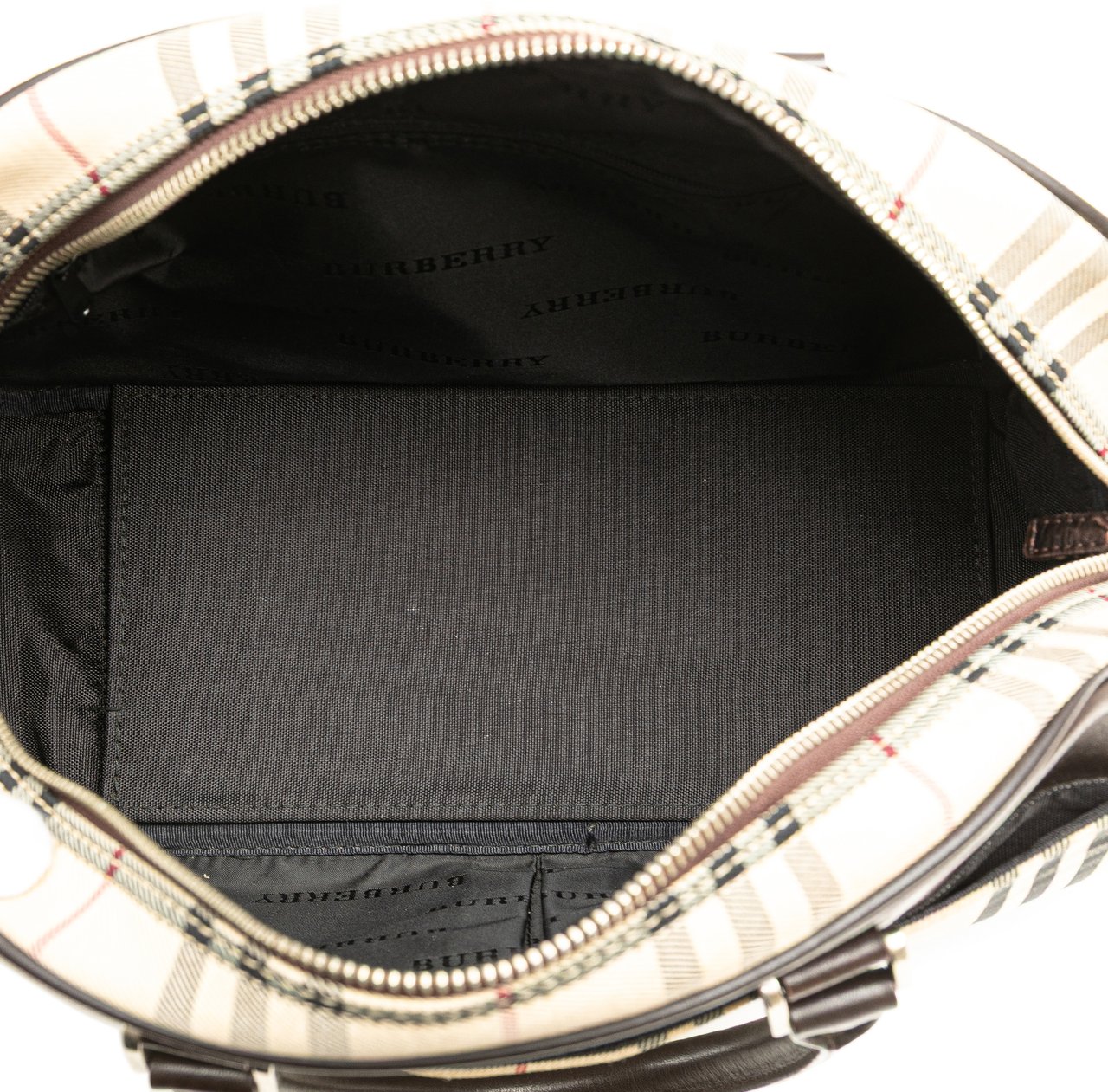 Burberry House Check Canvas Handbag Bruin