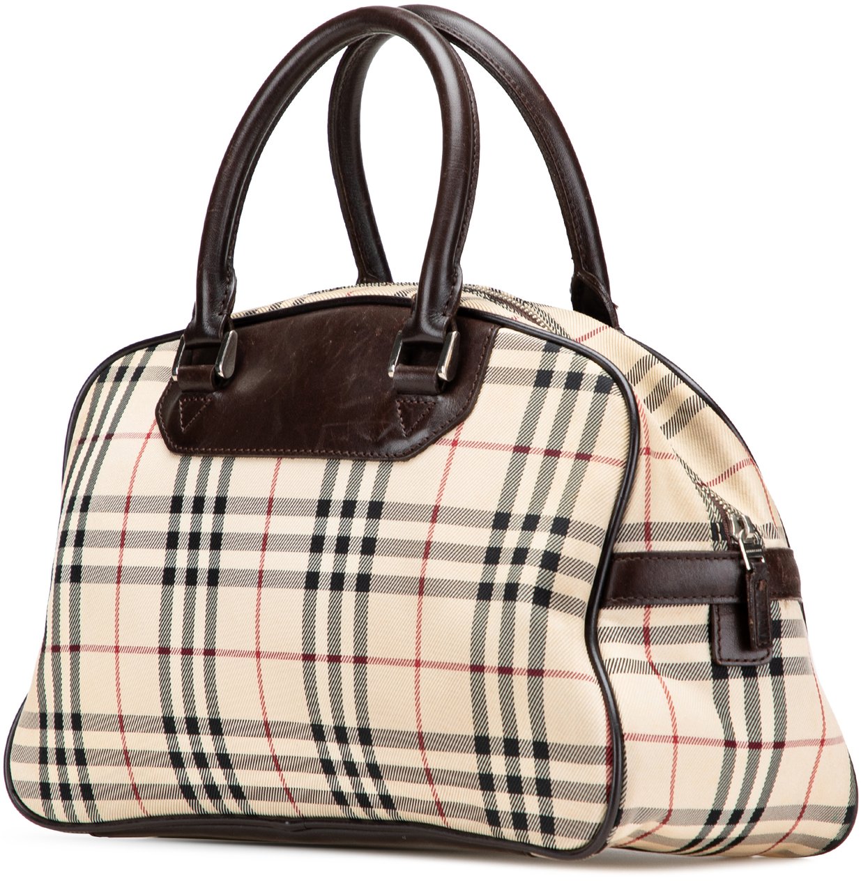 Burberry House Check Canvas Handbag Bruin
