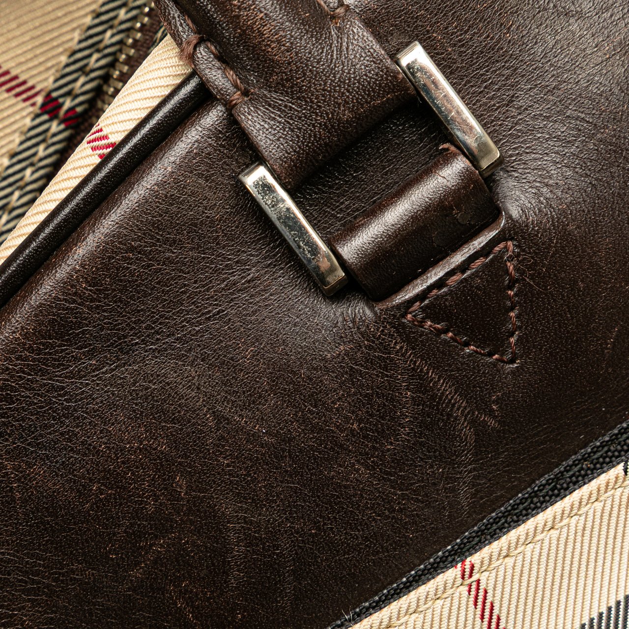 Burberry House Check Canvas Handbag Bruin
