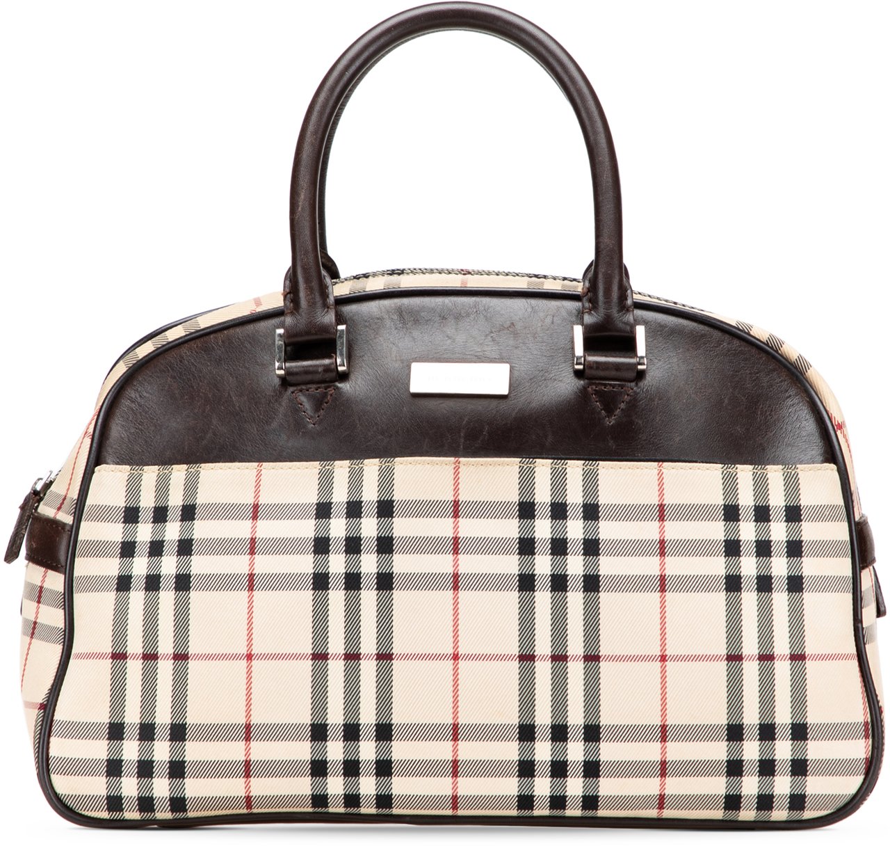 Burberry House Check Canvas Handbag Bruin