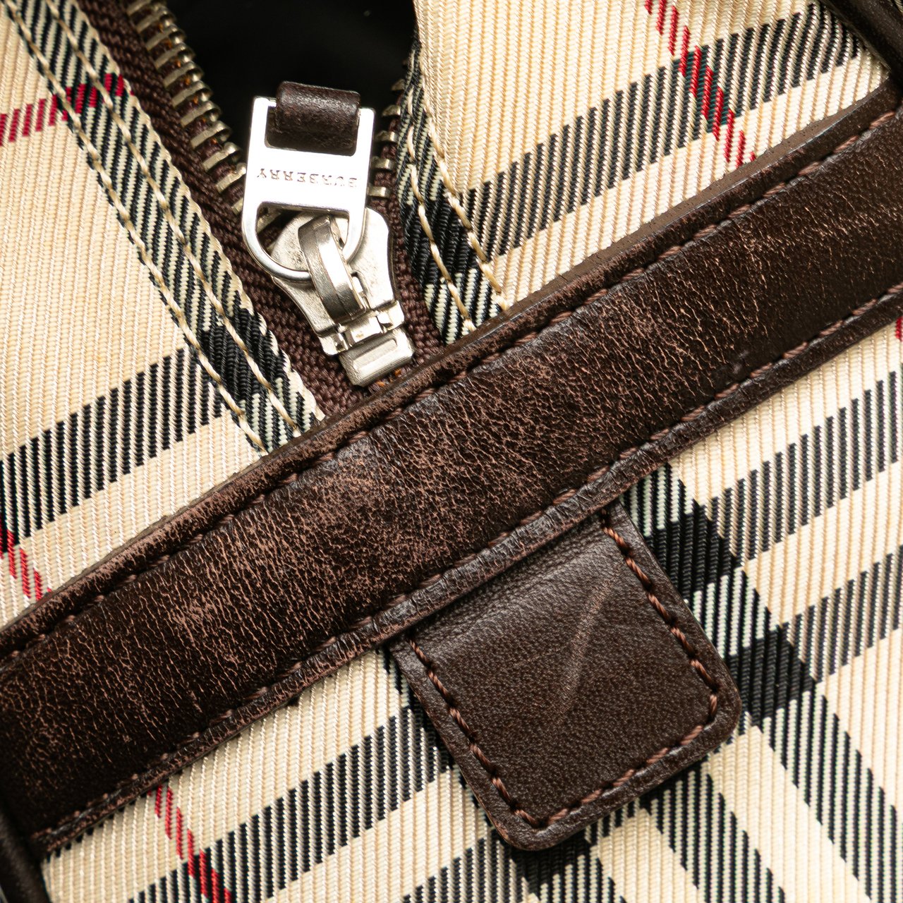 Burberry House Check Canvas Handbag Bruin