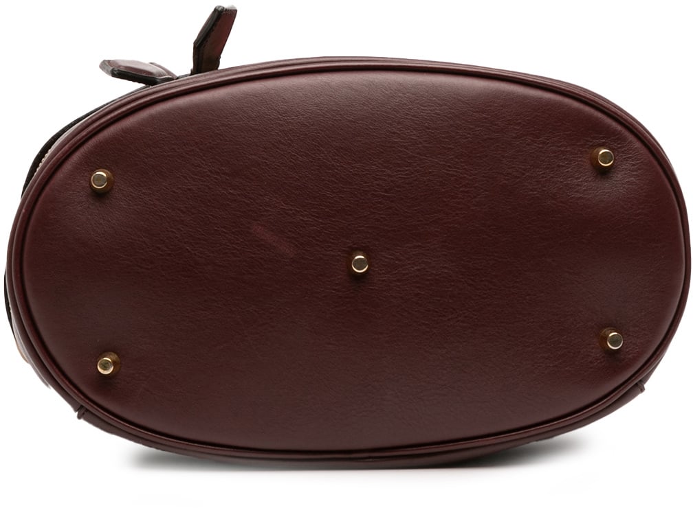 Burberry Nubuck and House Check Canvas Beckett Bucket Bag Rood