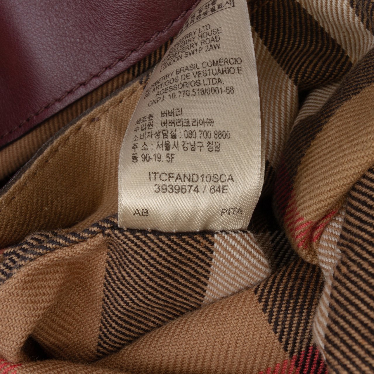 Burberry Nubuck and House Check Canvas Beckett Bucket Bag Rood