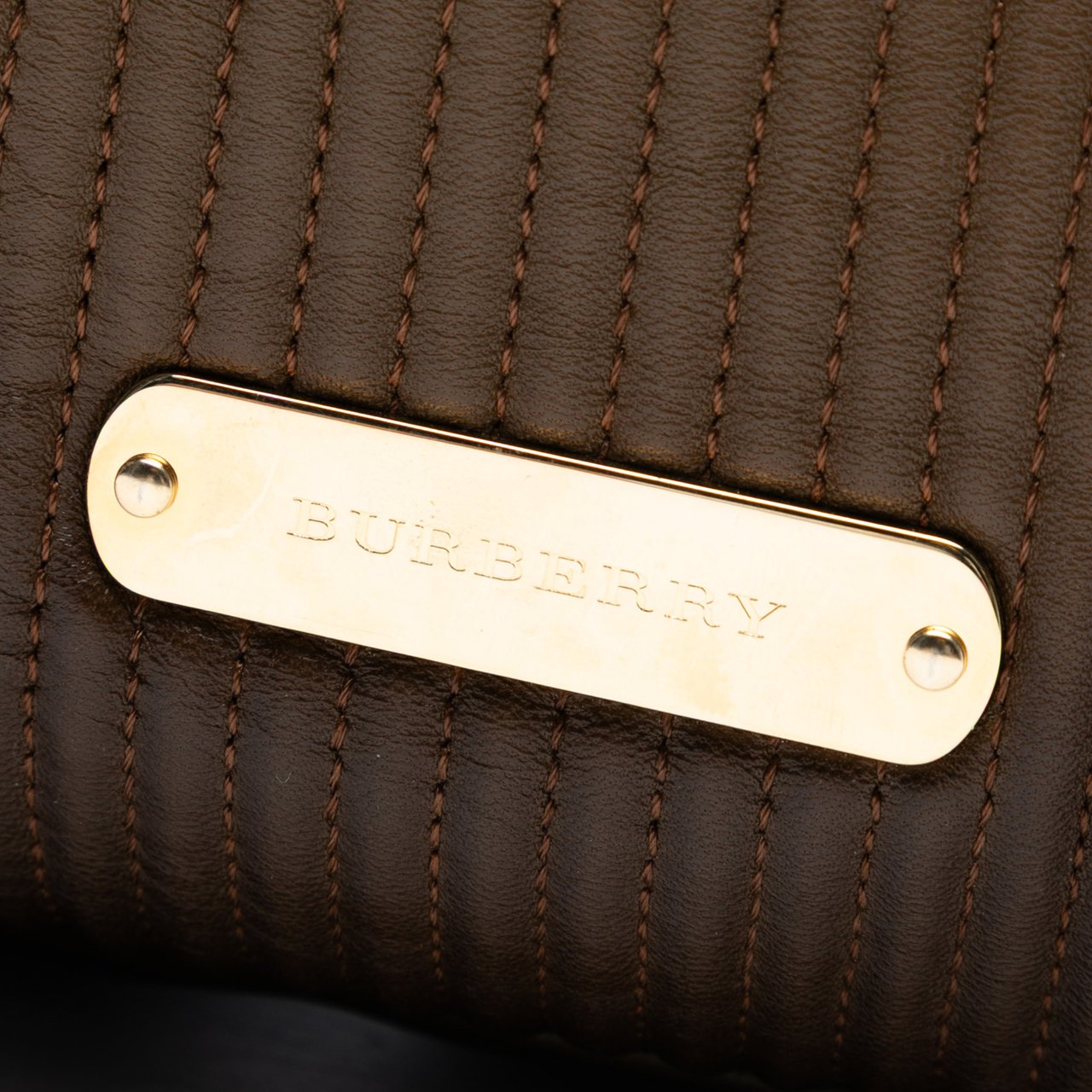 Burberry Stitched Leather Bridle Wilton Tote Bruin