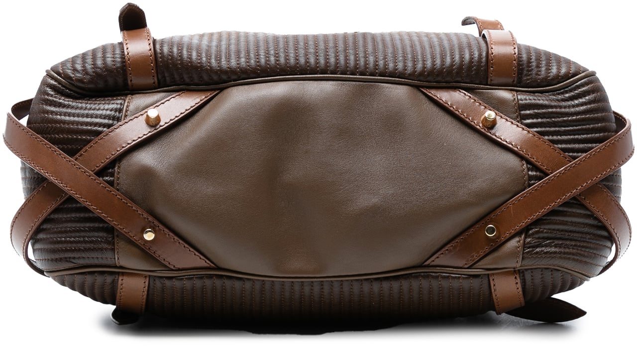 Burberry Stitched Leather Bridle Wilton Tote Bruin