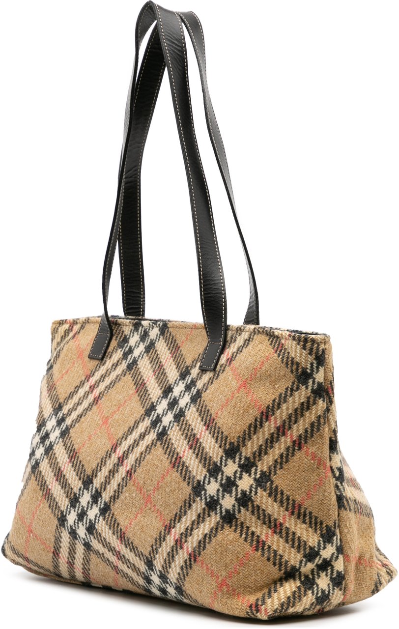 Burberry Supernova Check Wool Tote Bruin