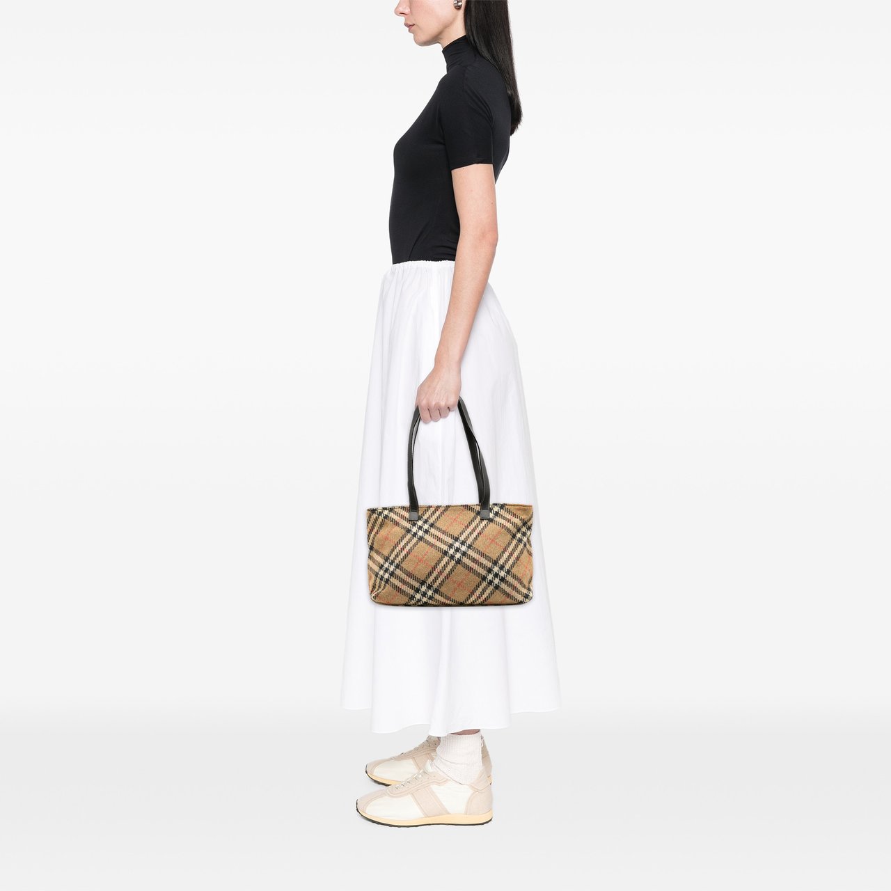 Burberry Supernova Check Wool Tote Bruin