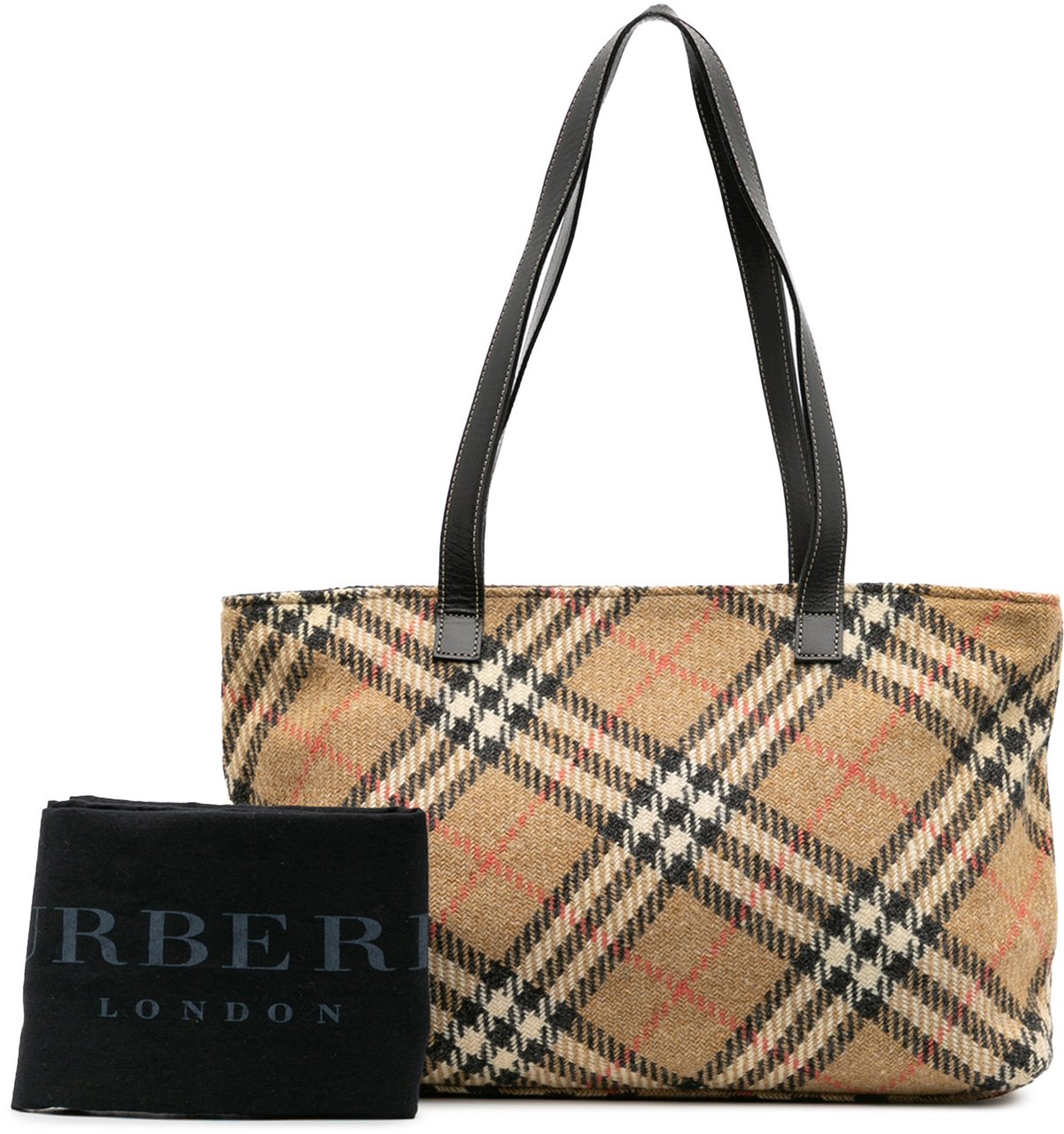 Burberry Supernova Check Wool Tote Bruin