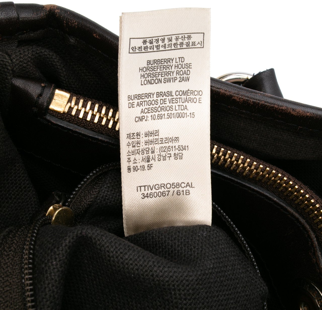 Burberry Haymarket Check Coated Canvas Satchel Bruin