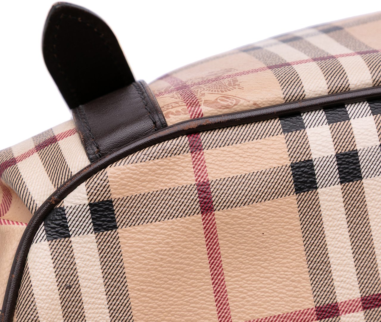 Burberry Haymarket Check Coated Canvas Satchel Bruin