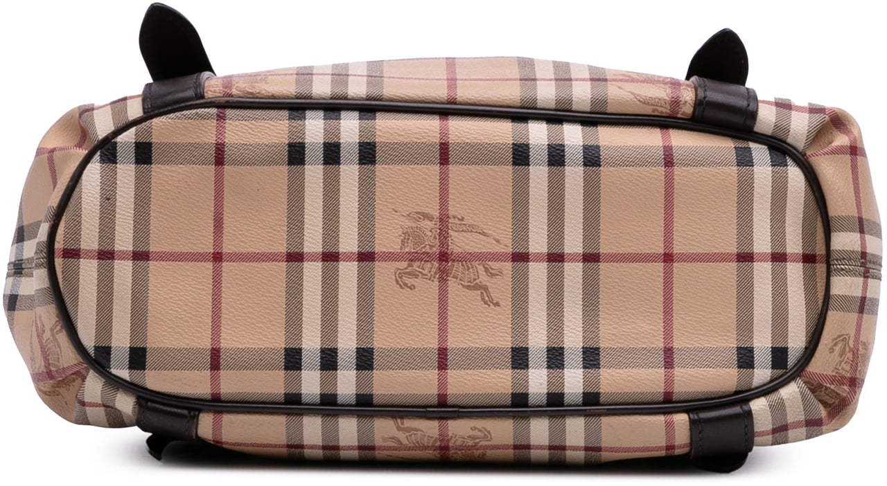 Burberry Haymarket Check Coated Canvas Satchel Bruin