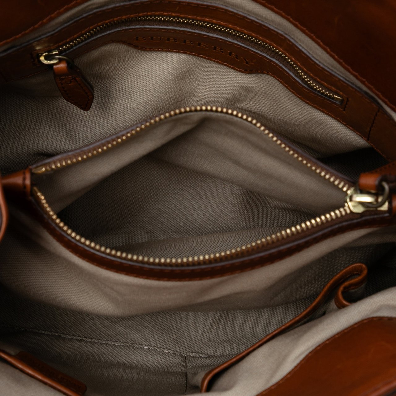 Burberry Mega Check Canvas Marston Tote Bruin