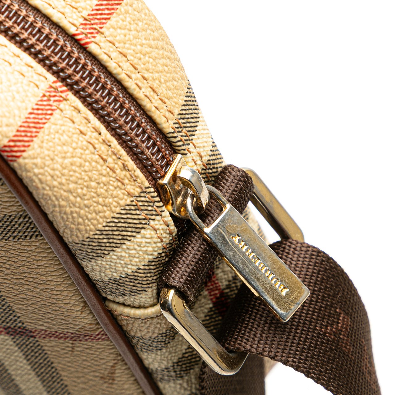 Burberry Haymarket Check Canvas Crossbody Bruin