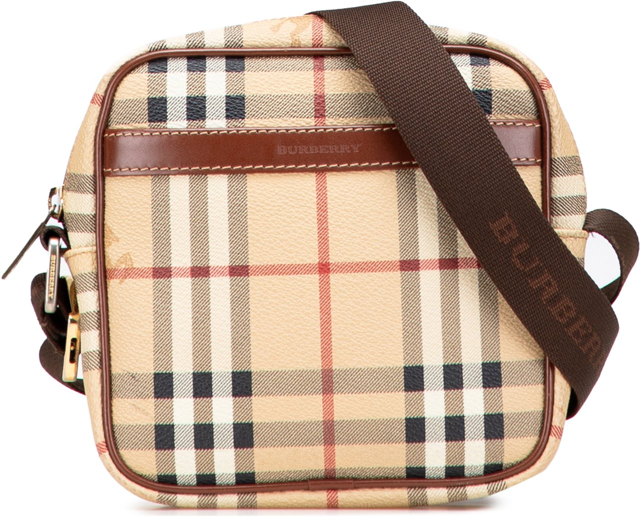 Burberry Haymarket Check Canvas Crossbody Bruin