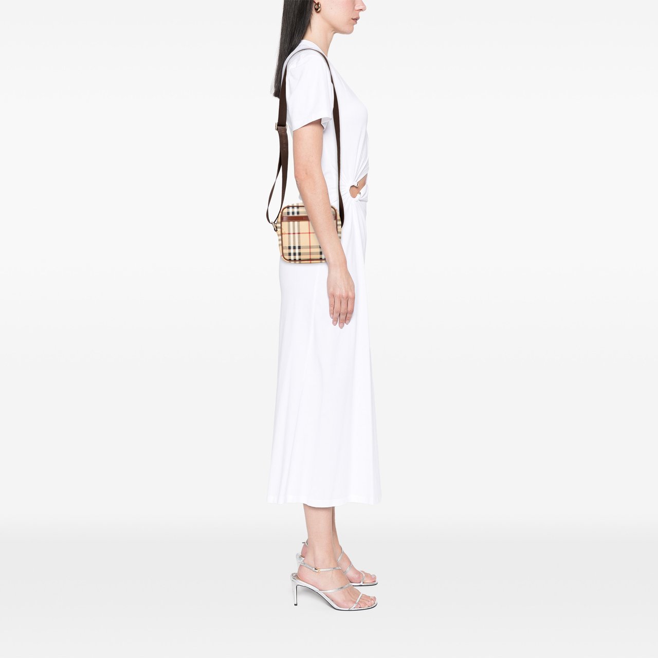 Burberry Haymarket Check Canvas Crossbody Bruin