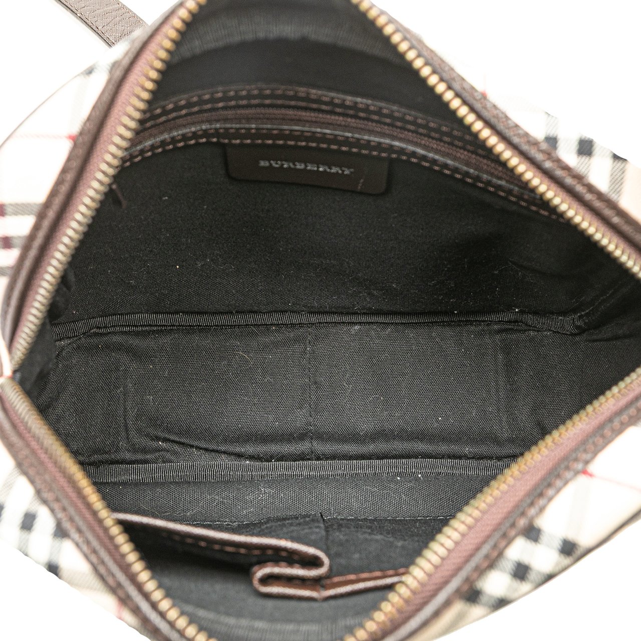 Burberry Nova Check Canvas Crossbody Bruin